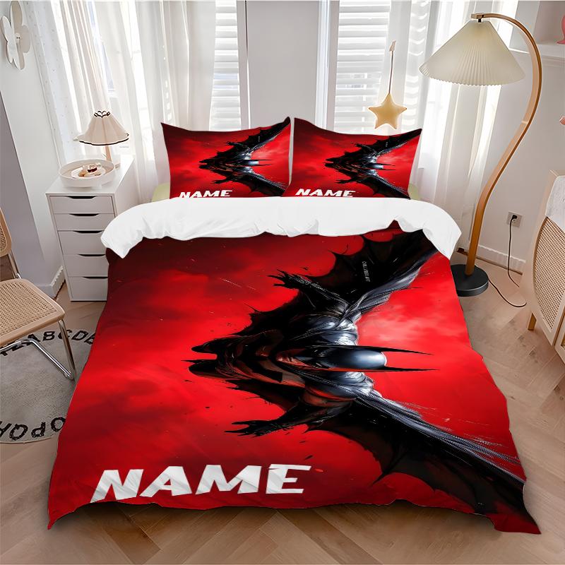 Custom Textile Batman Poster Bedding 3 Piece Set HD Print Duvet Cover Pillowcases for Teens Adult Bedroom Decoration