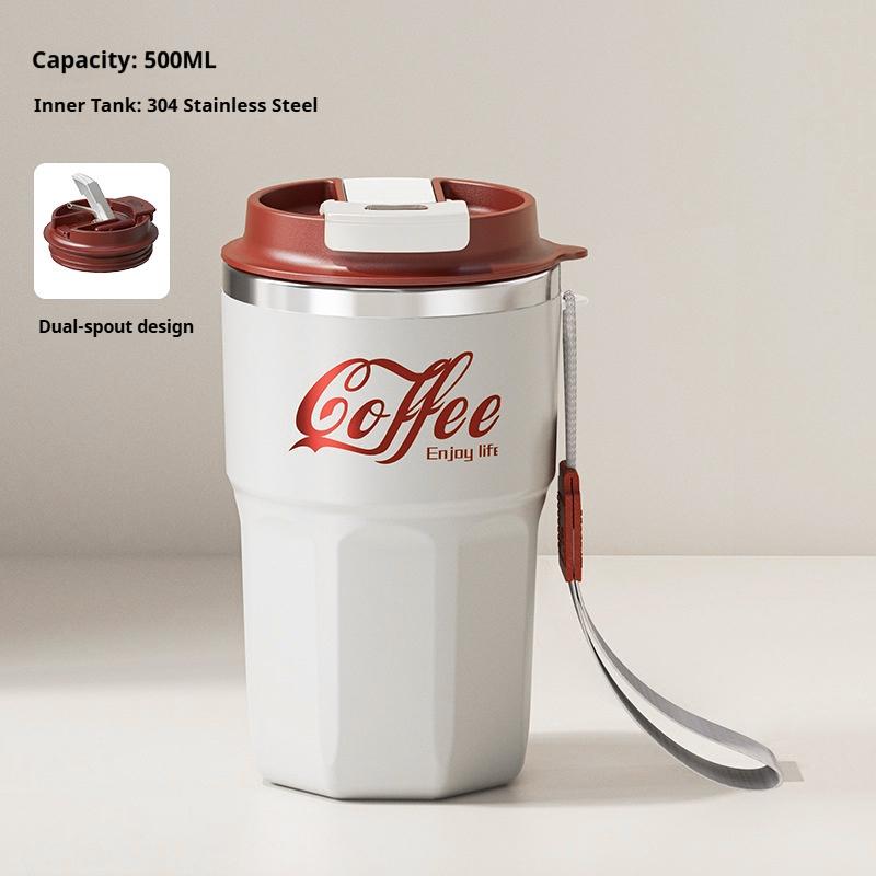 480ML Double-Walled Insulated Milk Coffee Cup Anti Scalding Drinking Cup Stainless Steel Thermal Bottle  Reusable Insulated Cup 480ML