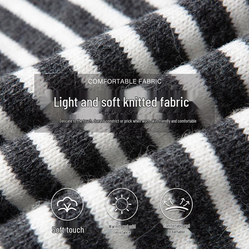 Han Du Yi She Wool Blend Crochet Hooded Striped Sweater