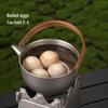 Portable Outdoor Black & Grey Teapot: Creative Gongfu Tea Ceremony Kettle with 304 Stainless Steel & Wood