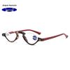Unisex Retro Halbrand-Lesebrille gegen Blaulicht