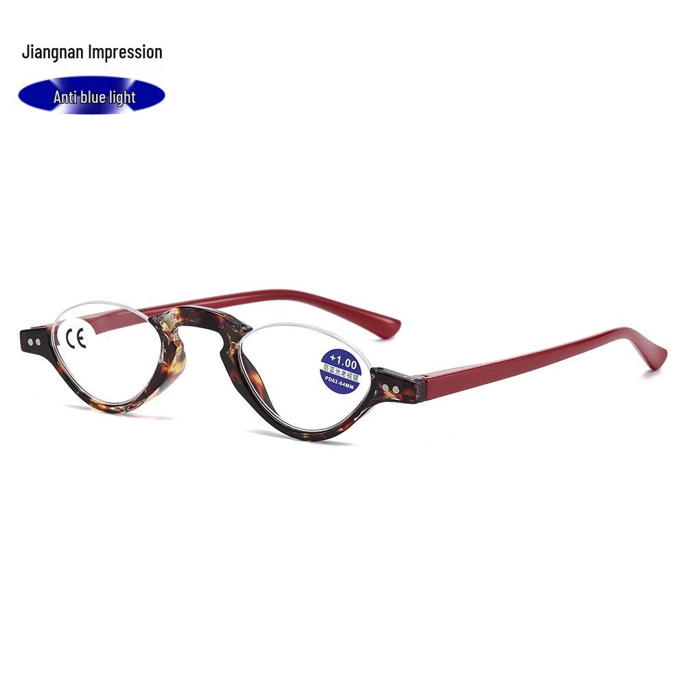 Unisex Retro Halbrand-Lesebrille gegen Blaulicht