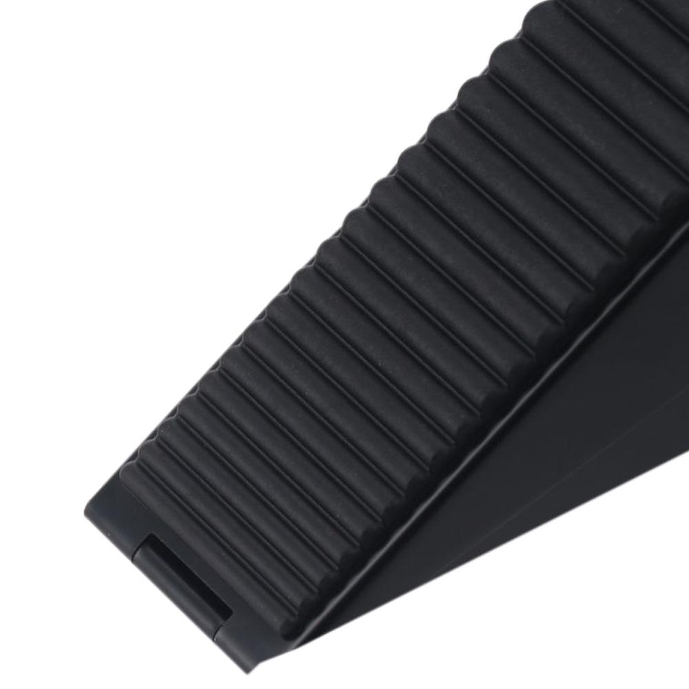 Stainless Steel Metal Rubber Door Wedge Black Large Door Stop  For Bottom of Door