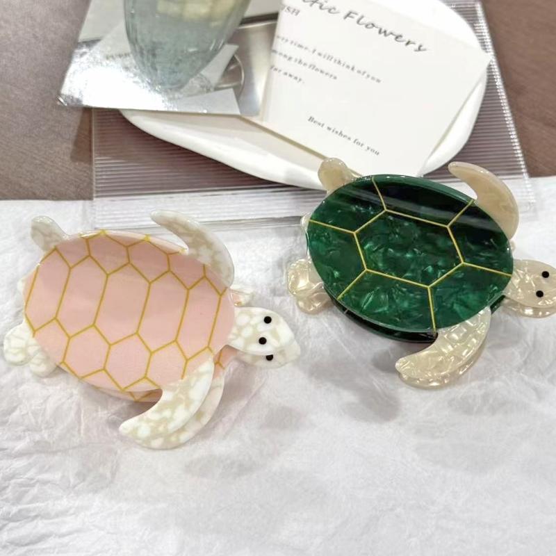 Lovely Acrylic Turtles Shape Hair Clip For Women Realistic Marine Design Hair Accessories For Parties And Daily Use