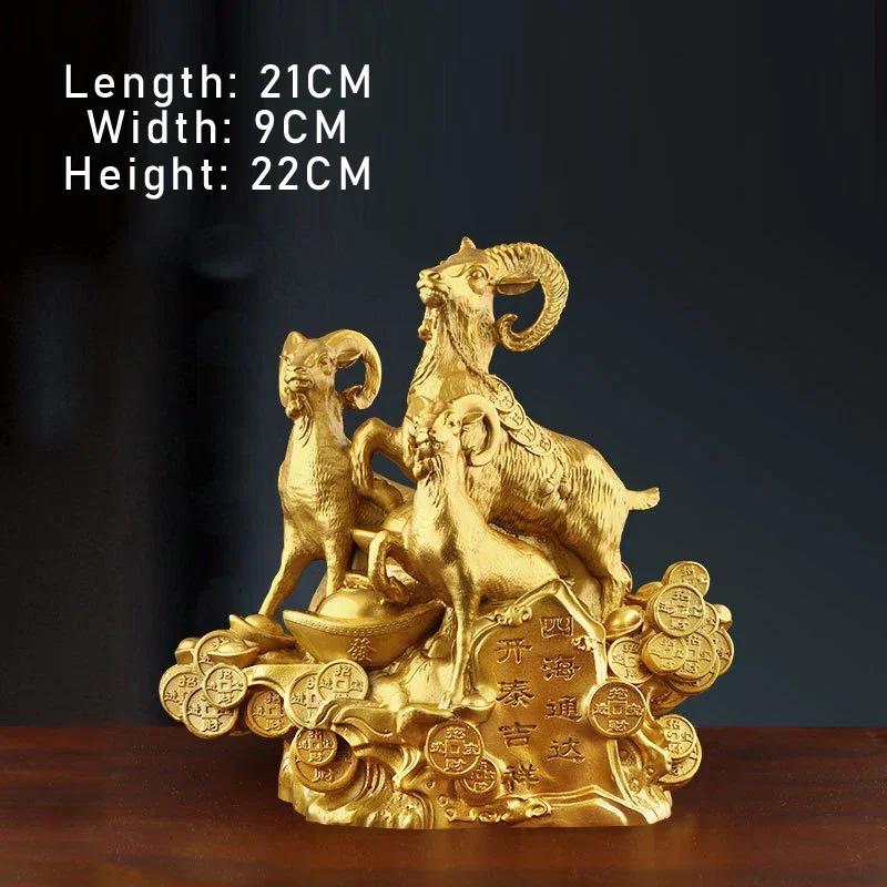 

Creative Three Rams Kaitai Brass Sculpture, Animal Sheep, Living Room, Office, TV Cabinets, Art Decoration, Bronze Crafts, 1Pc