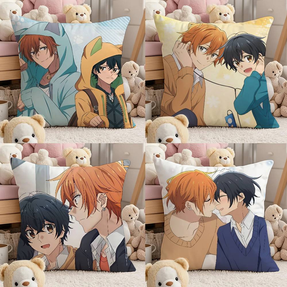 Anime BLSS-Sasaki And M- Miyano Pillow Case Comfort Sofa Bed Silky Elegant Invisible Zipper Custom Decorative Cushion Cover