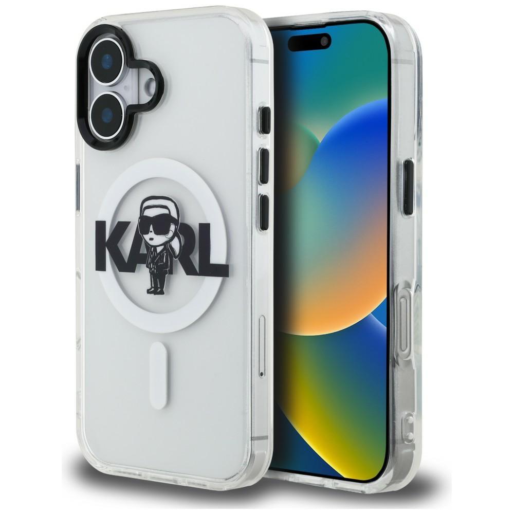 Karl Lagerfeld IML Karl Sketch Logo MagSafe Case for iPhone 16 Clear