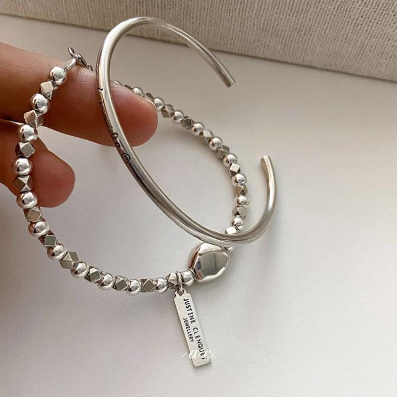 Elegant 2023 Women's Silver Bead Bracelet: Versatile & Trendy Light Luxury Jewelry