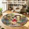 Betty Boop Personalized Round Rug Support Custom Name, Soft Home Decor Mat