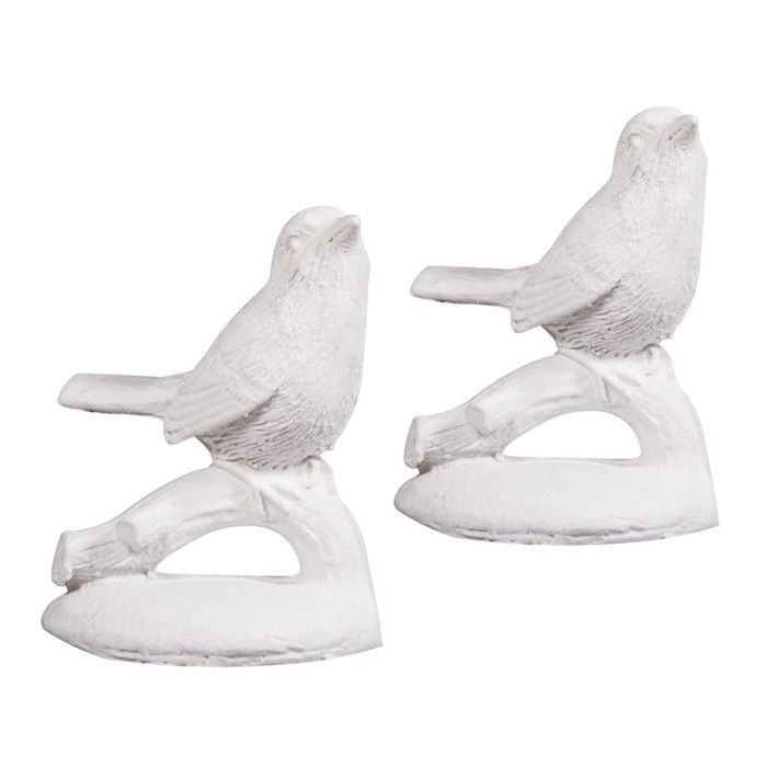 Figurine en polyrésine Oiseau blanc, 3,5x5cm, av.Dots adhésifs, Sachet 2 pces