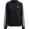 Essential Letter Logo Striped Crew Neck Loose Sweatshirt Women Sweatshirt Black HZ5744