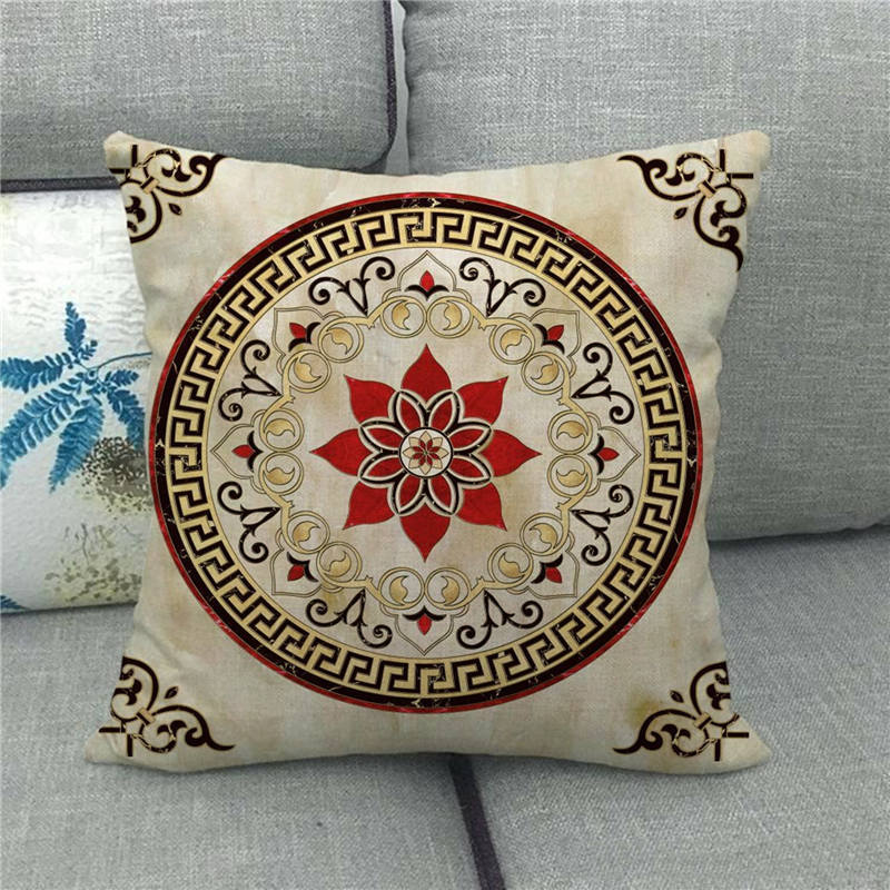 Home Decor Colorful Mandala Pattern Digital Print Pillowcases Pattern Cushion Cover Suitable for Sofa Bedroom Car Pillow Cover