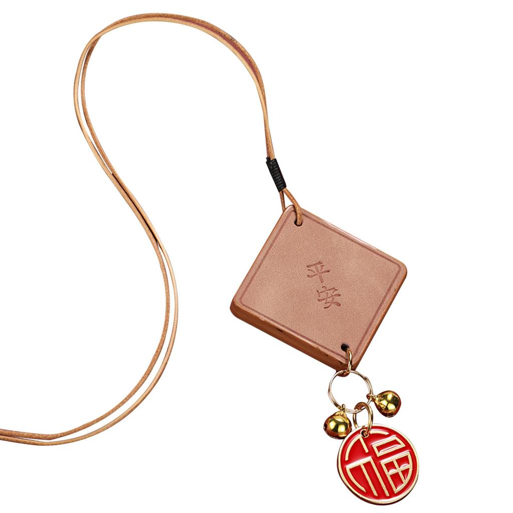 Rearview Mirror Pendant Leather Car Feng Shui Blessing Dangle Ornament for Car Interior Decoration