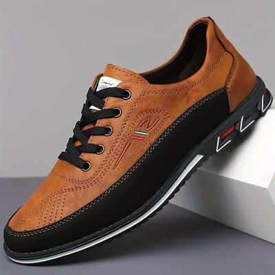 Scarpe Business Casual da Uomo, Colore Unito, Suola in PVC, Comode per Tutte le Stagioni