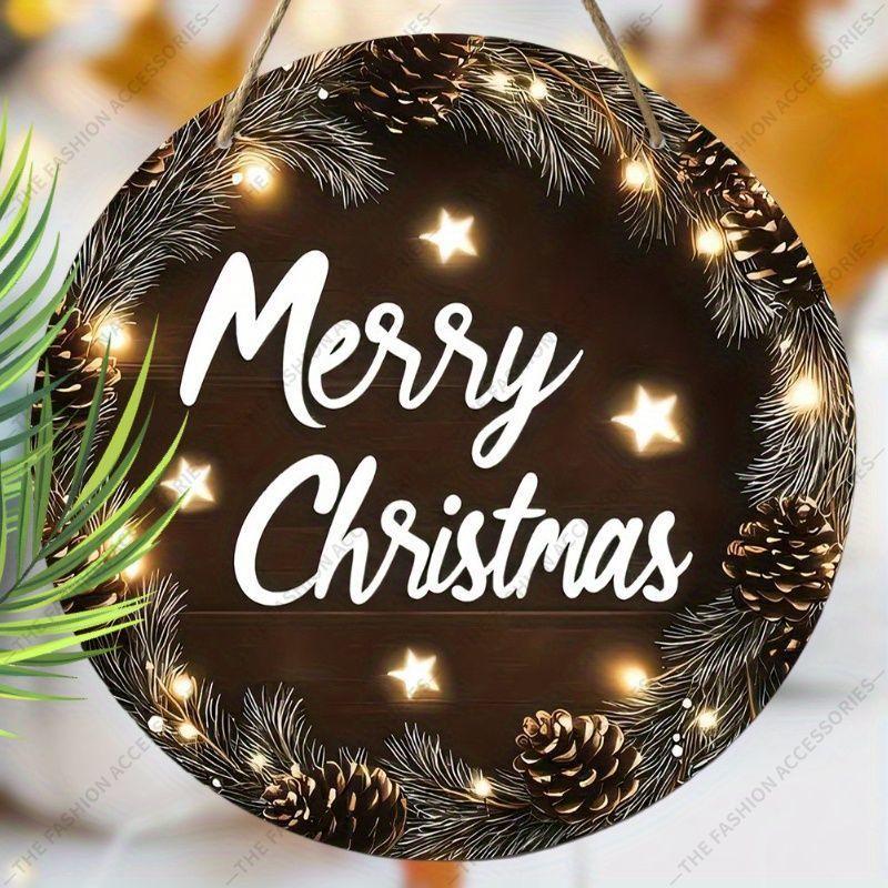 

Рождественская декоративная табличка, комнатные подвесные украшения, 2D плоские деревянные изделия с логотипом «Merry Christmas», рождественские подарки для друзей и семьи 20