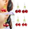 Handmade Cherry Fruit Earrings Suitable for Female Girls and Teenagers Light