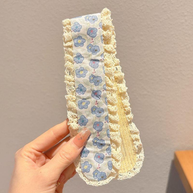 Sweet Floral Pattern Hair Fringe Sticker Headband Forehead Hair Patch Sticker Reusable For Women Daily Makeup Headwear