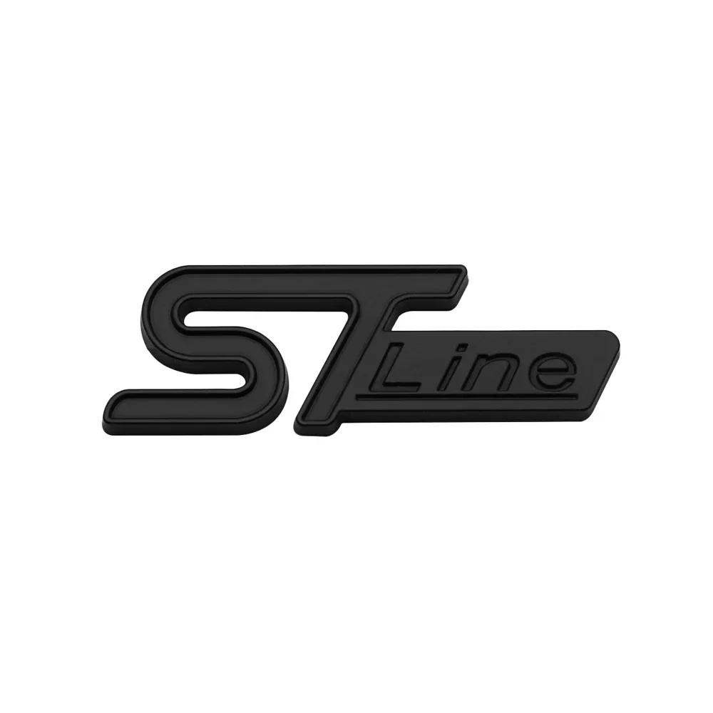 ISPN4 3D Metal ST Line Logo Car Front Grille Emblem Rear Trunk Sticker Badge Decals for Ford ST Fiesta Focus Mondeo Kuga Ranger