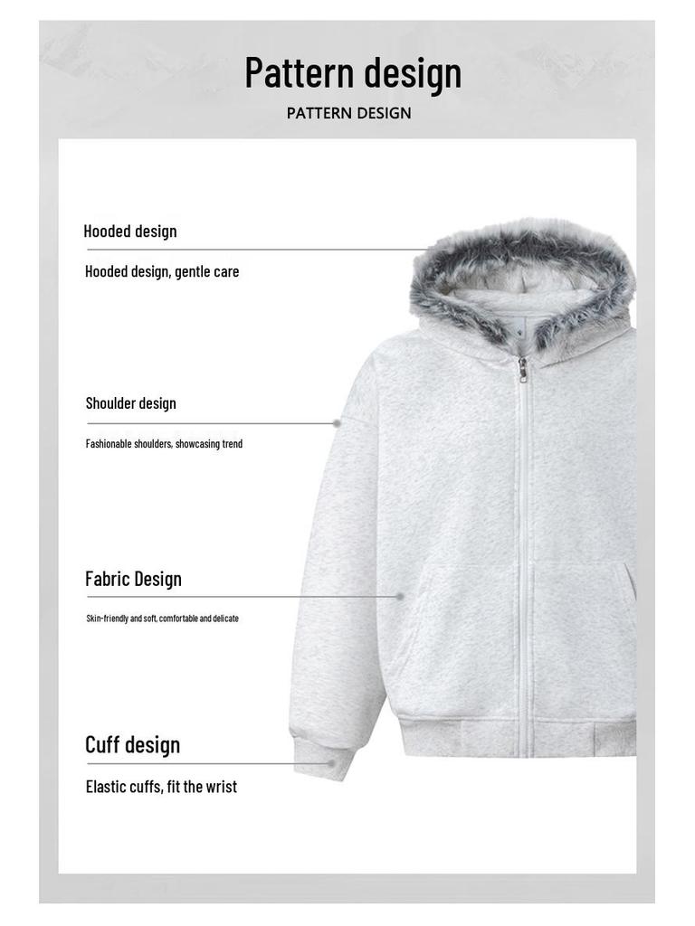 2025 Premium Retro Fur Collar Hoodie Cardigan Jacket for Men & Women - Autumn Trendy Couple Wear