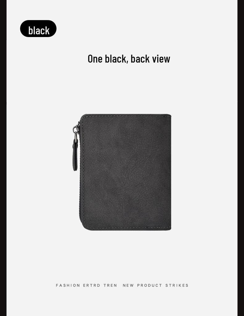 Men's Large Capacity Multifunctional Zipper Wallet with Multiple Card Slots and Coin Purse