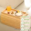 Wooden Sofa Armrest Tray & Storage Box for Drinks and Remotes