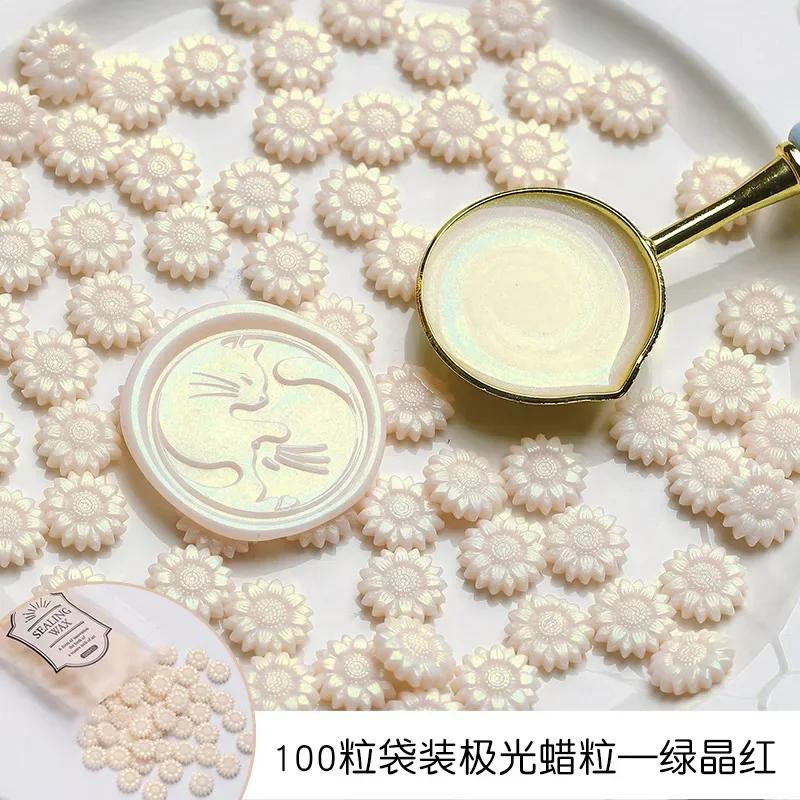 New 500g Aurora Sealing Wax Particles Sunflower Colorful Wax Material DIY Hand Account Invitation Greeting Card Making