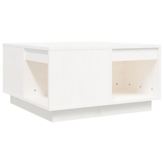 814530 vidaXL Table basse Blanc 60x61x32,5 cm Bois massif de pin