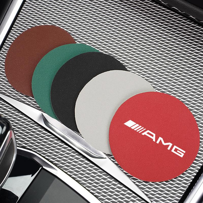 GLC GLB 2pcs Car Water Cup Bottle Holder Mat Anti-slip Pad Suede For Mercedes Benz AMG W210 W211 W206 W220 W203 W212 W205 W201