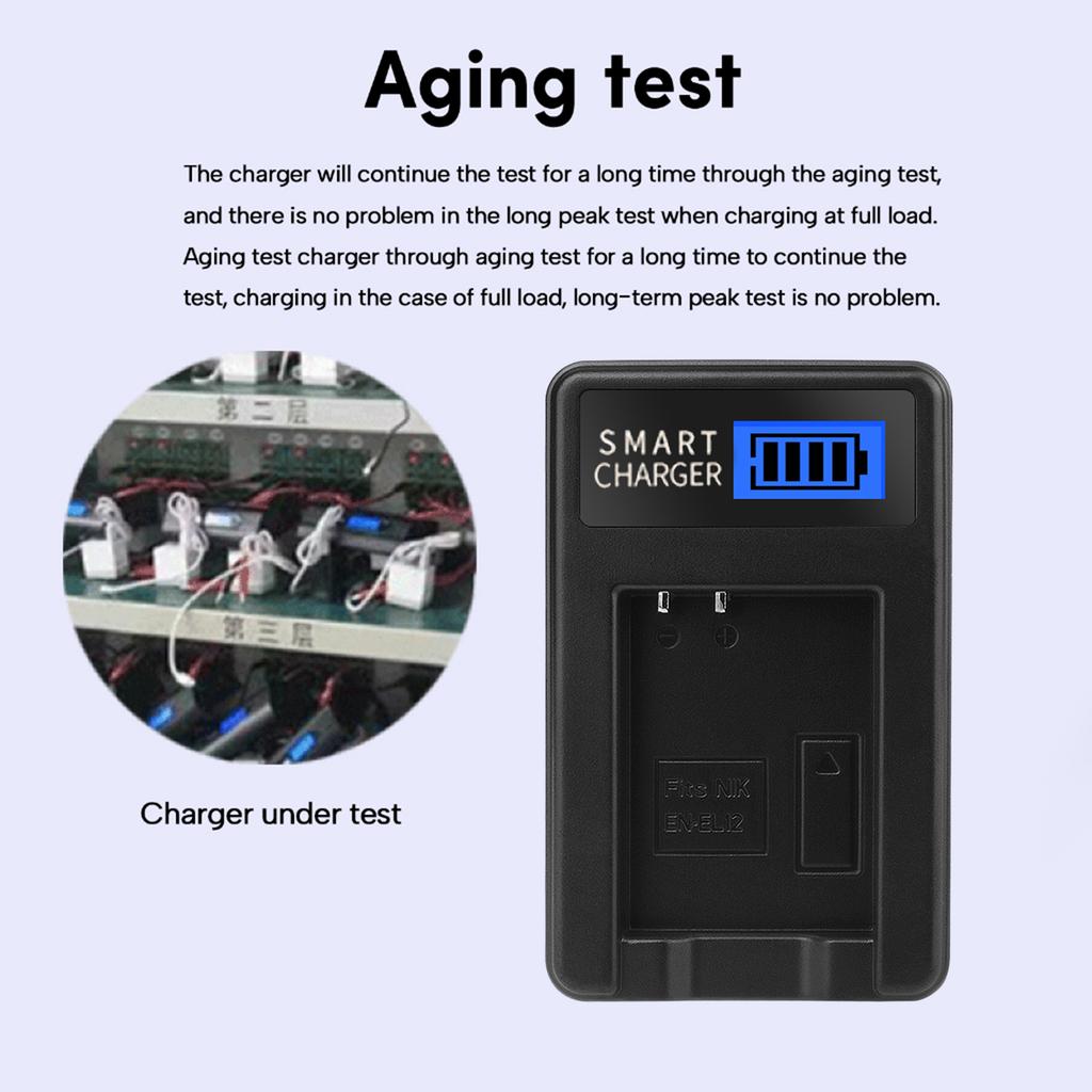 LCD USB EN-EL12 Replacement Charger for Coolpix S70 S710 S8000 S800C S8100 S8100s S8200 S9050 S9100 Cameras Batteries