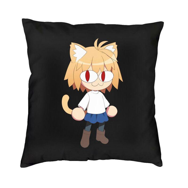 Neco Arc Funny Meme Square Throw Pillow Cover Home Decor 3D Double Side Print Cartoon Animation Cat Cushion Cover for Car