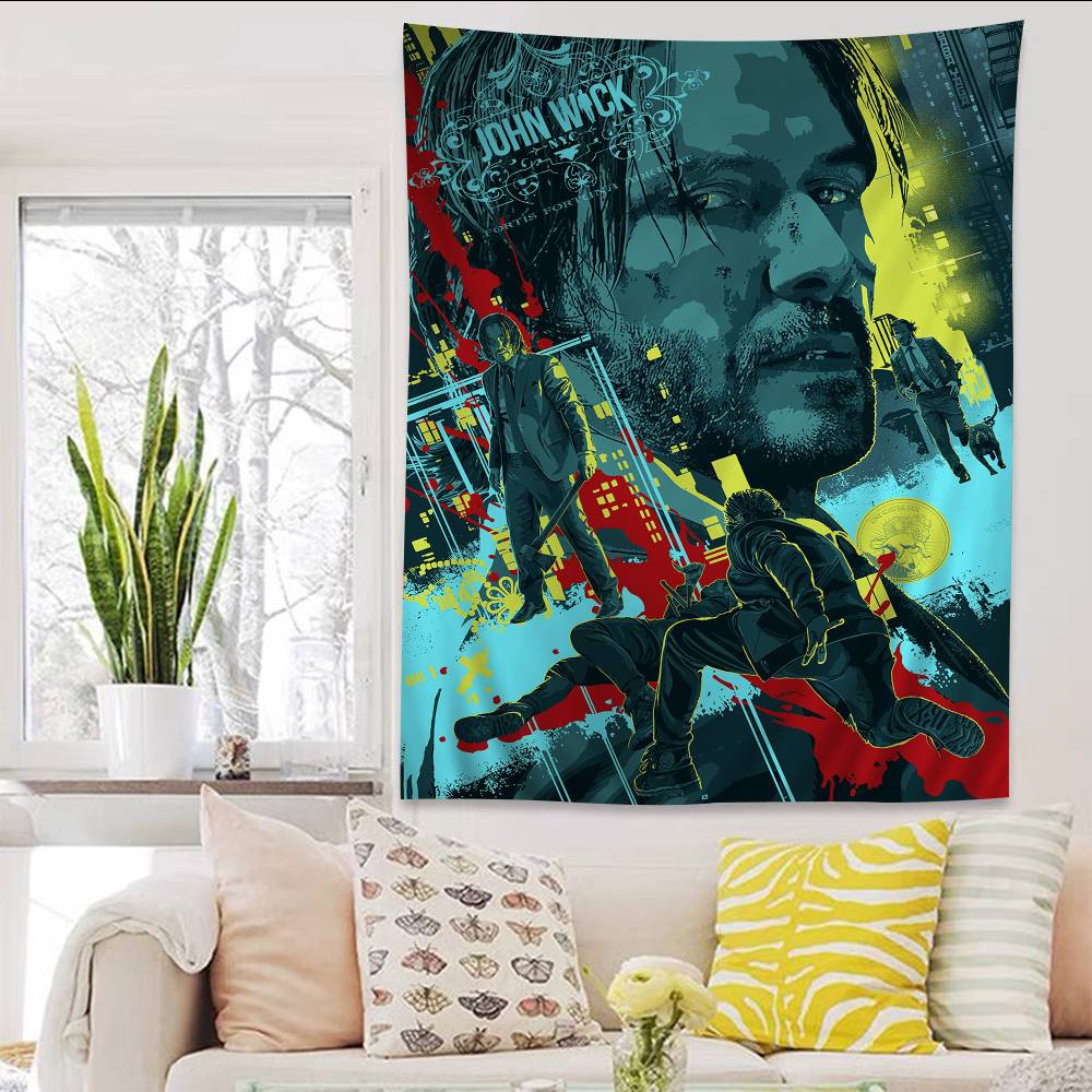 John Wick Movie DIY Wall Tapestry Art Science Fiction Room Home Decor Wall Art Decor