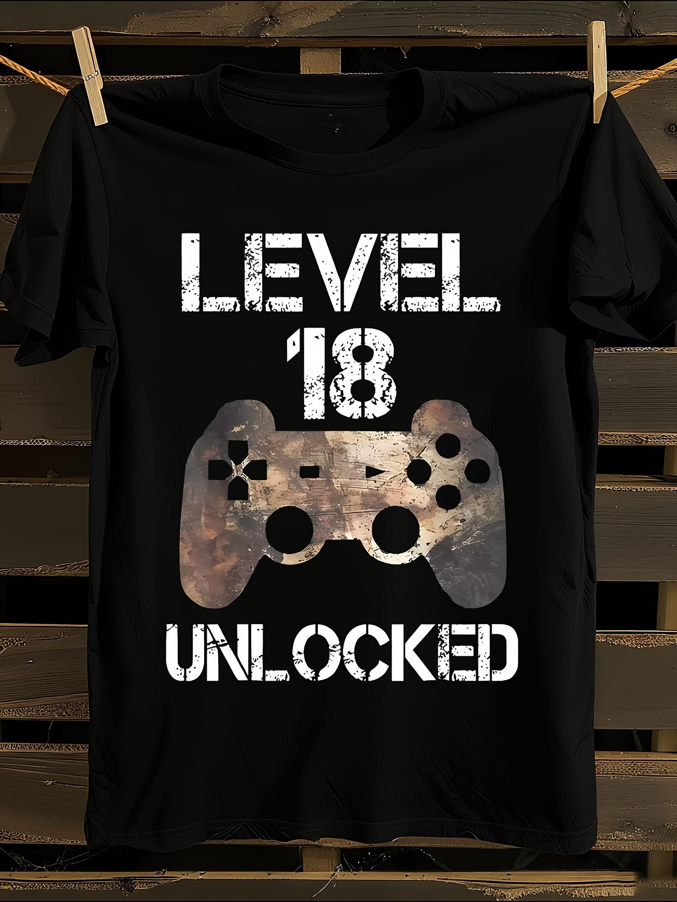 Level 18 Unlocked 18th Birthday Gamer T-shirt XL