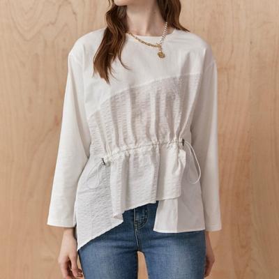 Embossed String Asymmetrical Blouse Zc10qt011on