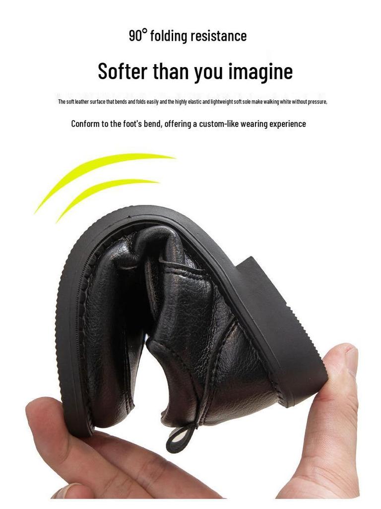 Boys' Black Leather Velcro Shoes - Soft Sole Performance Shoes for Spring/Autumn