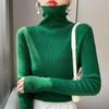 Autumn Winter Wool Sweater Women Turtleneck Solid Elastic Slim Knitted Pullover Fashion All-match Elegant Comfort Casual Tops