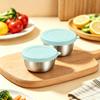 2Pcs 40ML Stainless Steel Salad Dressing Container - Leakproof Lidded Sauce Cups, Portable Dipping Dishes for Sauces