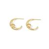 Moon Multi-layered Geometry C-Typed Gold Color Line Smooth Drop Earrings for Women Big Hyperbole Fashion Party Jewelry