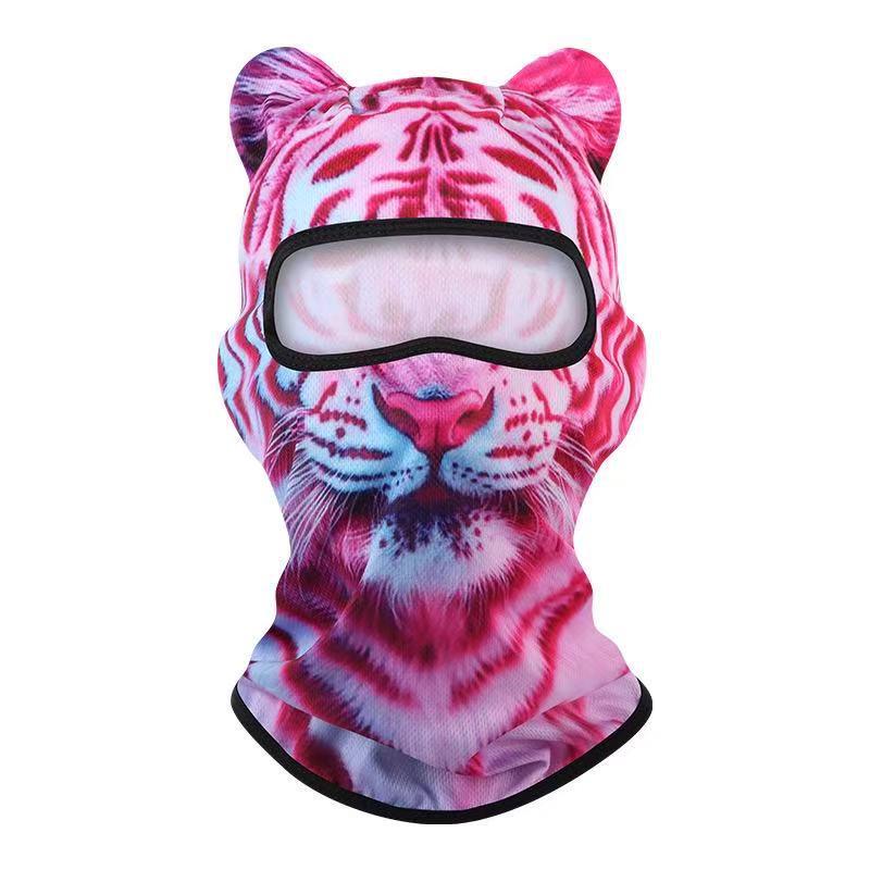 3D Animal Print Facekini Sunscreen Mask with Funny Hat for Full Face Protection