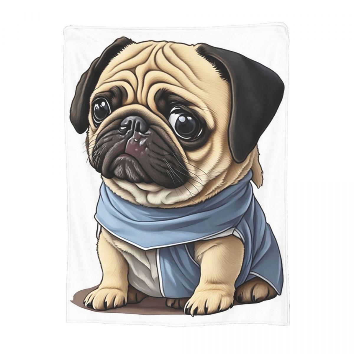 

Dog Sherpa Cute Pug Dog Animal Theme Blanket Fleece Sofa Throw Blanket Throw Blankets for Couch Bedding Throws Bedspread Quilt 80x120cm