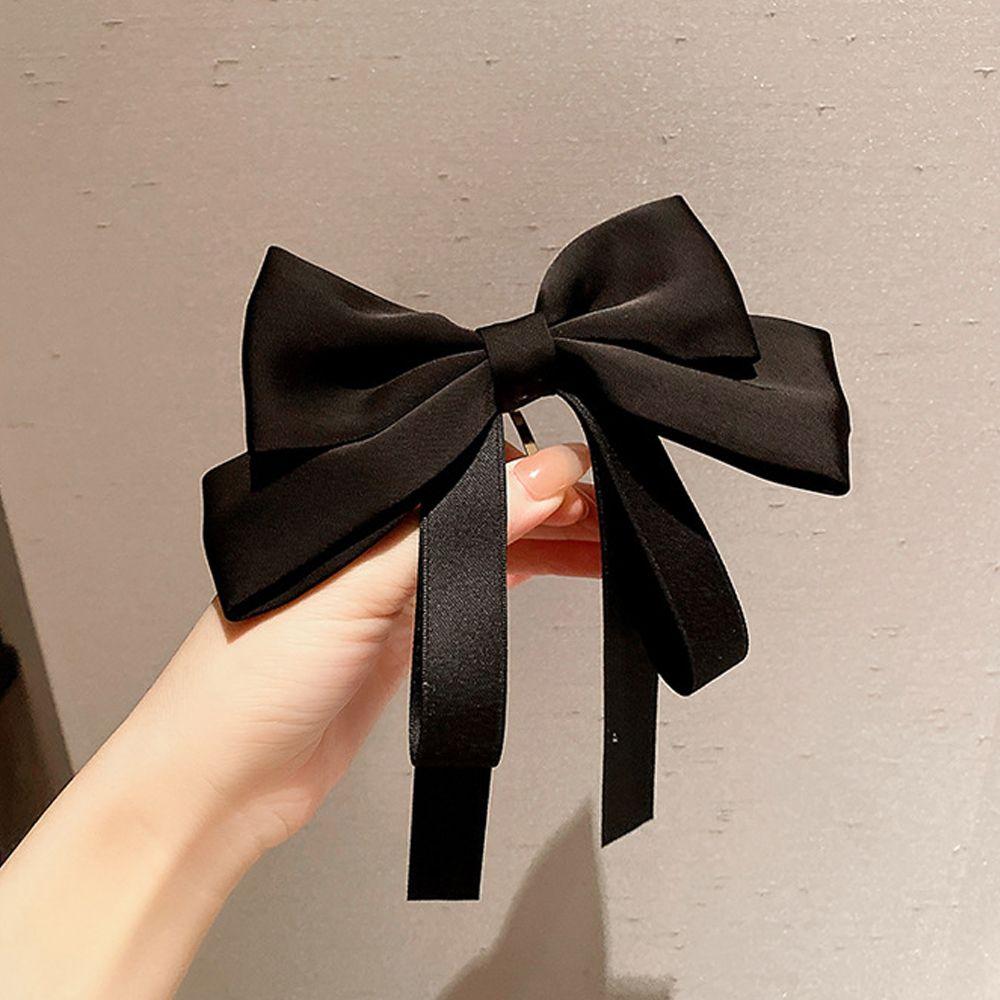 For Girls Tassel Satin Big Korean Barrettes Ponytail Holder Buckle Women Hair Clips Hairpins