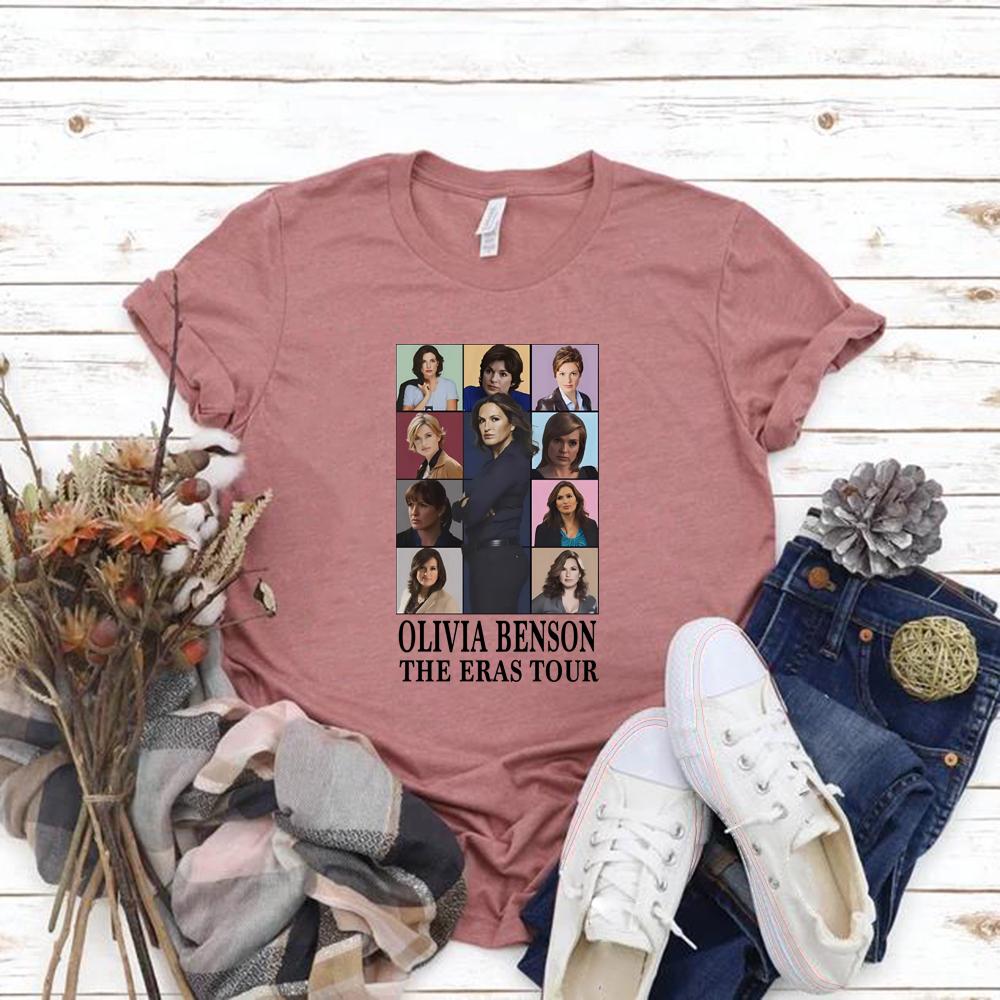 Olivia Benson Eras Tour Tshirts Law and Order Tv Show Shirt Short Sleeve Women Vintage Tshirt Casual Graphic Tee Gift for Fan