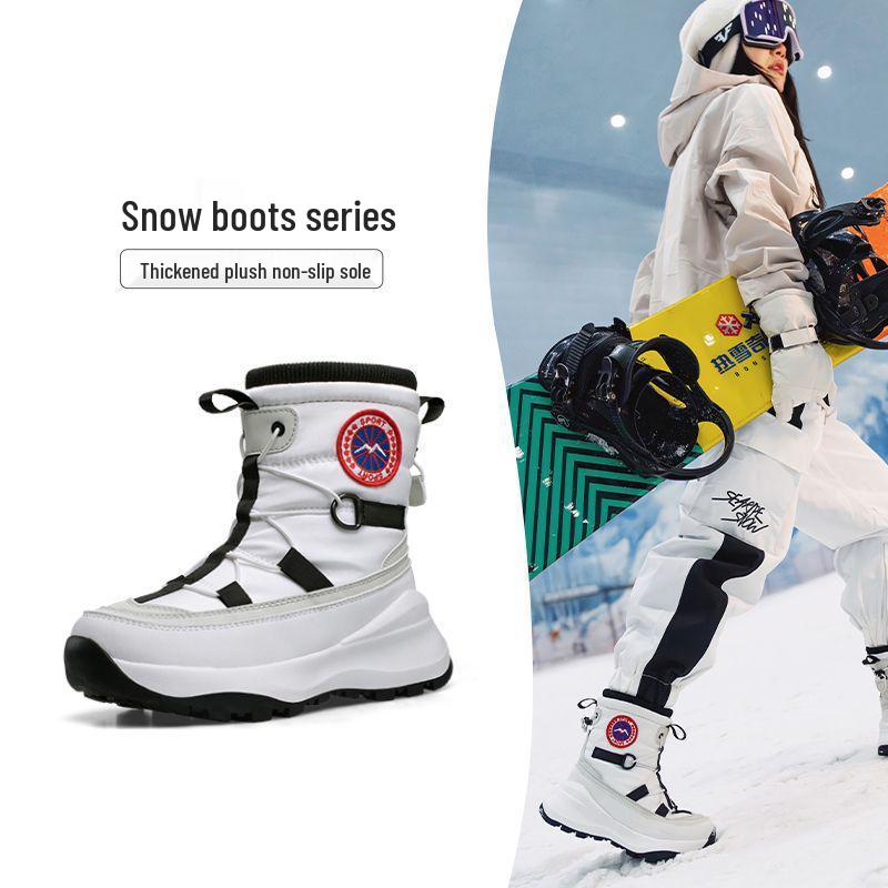 

Женские хлопковые зимние ботинки, устойчивые к холоду до -40°: Теплая, Короткая Трубка, Толстая Подошва, Нескользящая, Водонепроницаемая Уличная Зимняя Обувь. 46