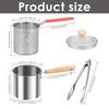 Deep Fryer Pot with Strainer Basket Stainless Steel Deep Frying Pot with Handle Lid Oil Mini Fryer Frying Fish Shrimp Chicken