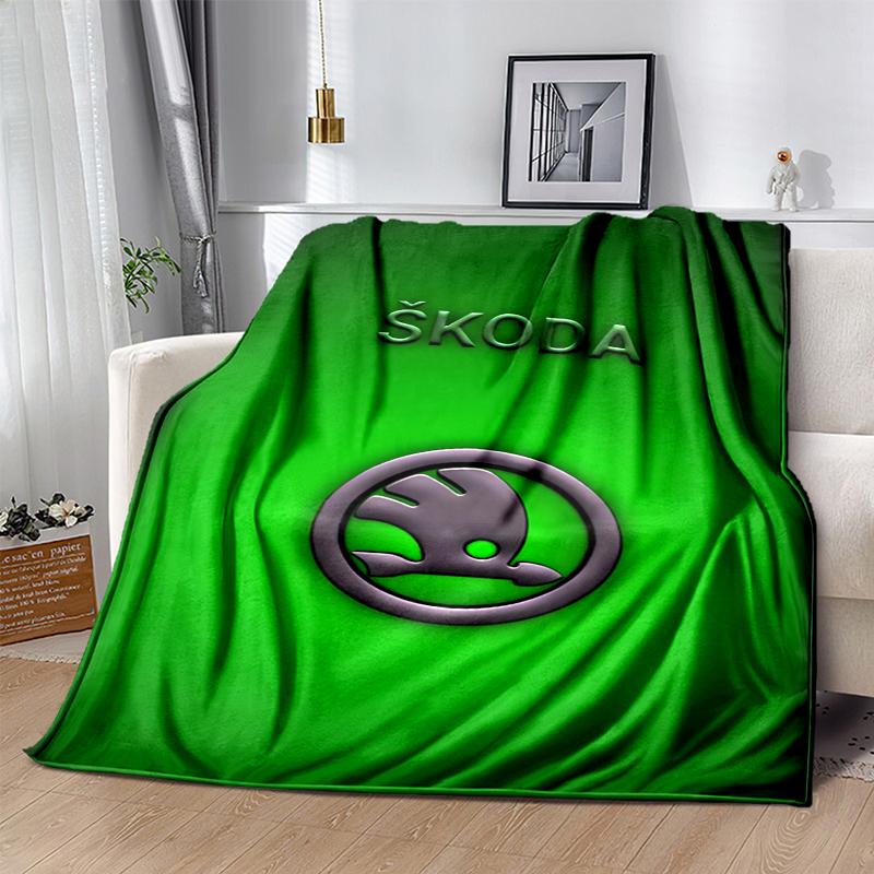 skoda Flannel Blanket Soft All-Season Throw, Design for Camping, Car Travel, Hiking Sofa, Bed, Office Perfect Gift for Parties