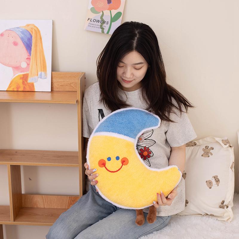 Lovely Cartoon Astral Series Colorful Plush Pillow Soft Comfy Sun Moon Star Throw Pillow Back Pillow Funny Pretty Home Decor