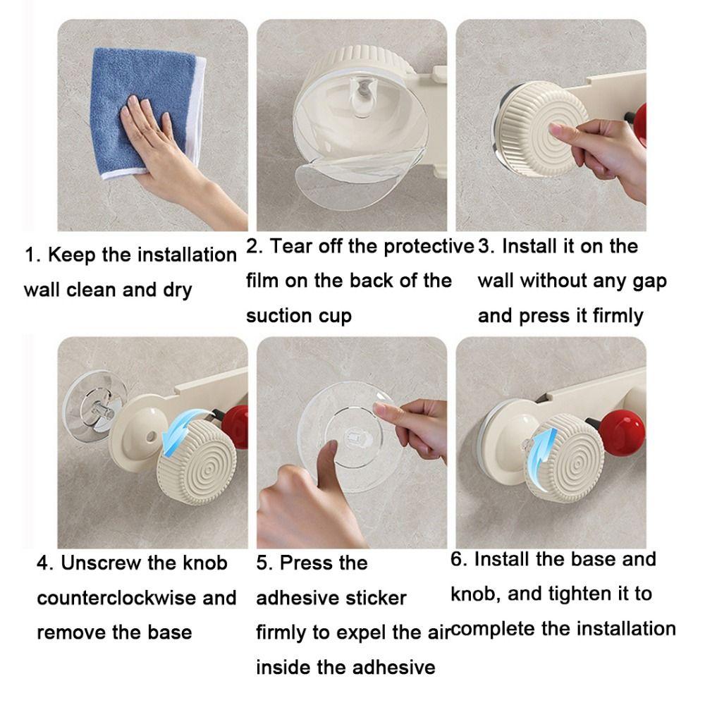 Space-saving Mop Clip Rack Non Punching Mop Holder Multi-functional Mop Broom Hanger  Bathroom