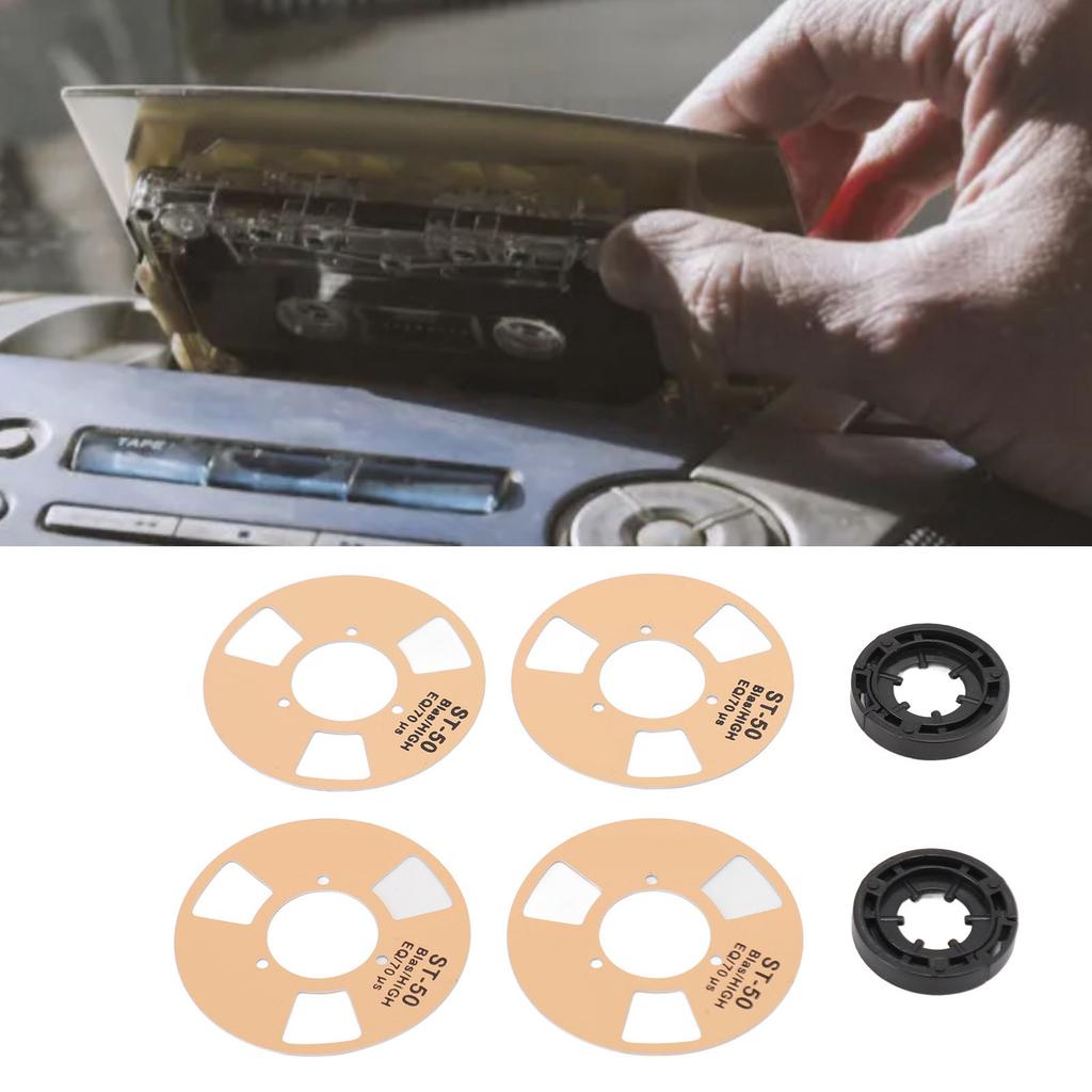 Reel to Reel Cassette Retro Blank Metal Reel Cassette Tape with 4 Reels 2 Wheel for Music Recording