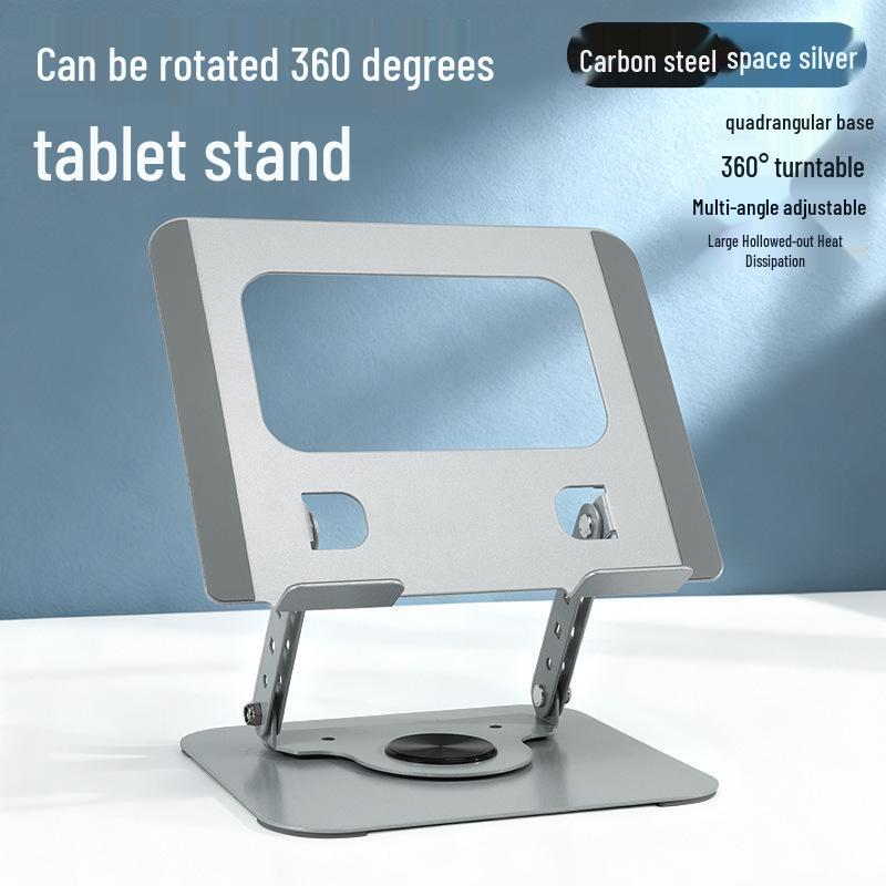 Foldable 360° Rotating Laptop & Tablet Stand with Adjustable Height & Heat Dissipation