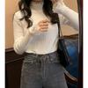 [TASOGARA] knit tops ladies inner sweater spring autumn winter high neck cashmere touch Convenient to layer Easy to mix and match Dress slimmer Plain
