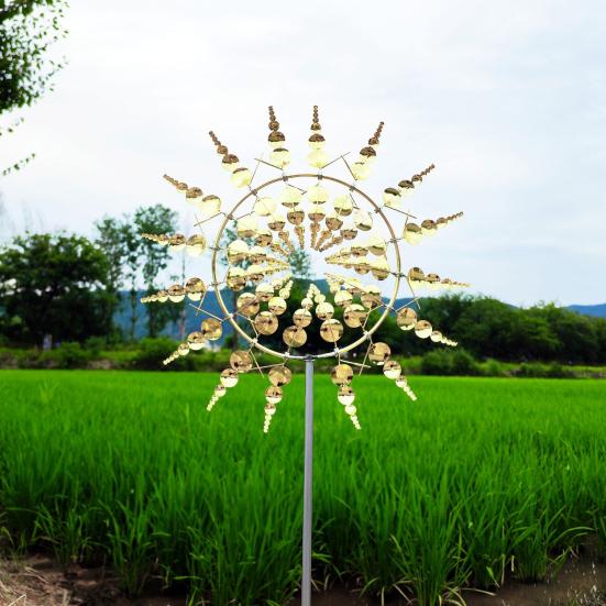 Metal Windmill 360 Degrees Spinning Iron Windmill Ornament Wind Powered Wind Catchers Sculptures Spinners for Yard Garden Patio Decoration